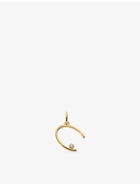 MONICA VINADER Solitaire Initial C 18ct Yellow Gold Vermeil and Lab-Grown Diamond Pendant