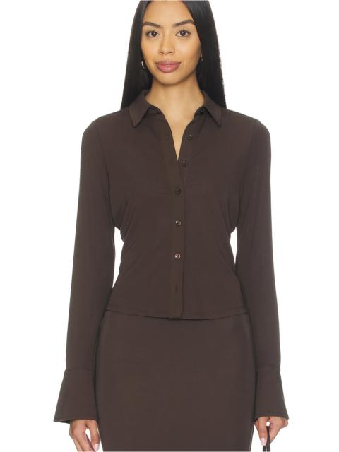 GOOD AMERICAN Matte Jersey Long Sleeve Shirt
