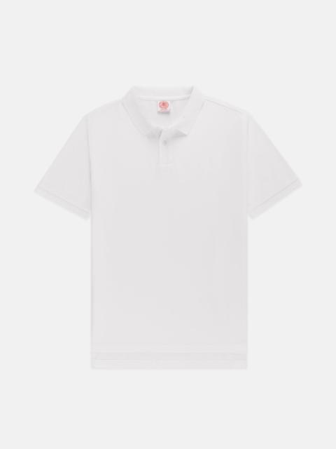 J. PRESS WHITE COTTON PIQUE POLO