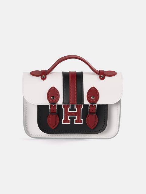 Cambridge Satchel The Mini - White with Harvard Stripe