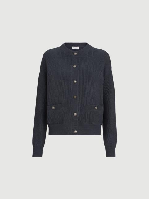 Brunello Cucinelli Sparkling cashmere English rib cardigan