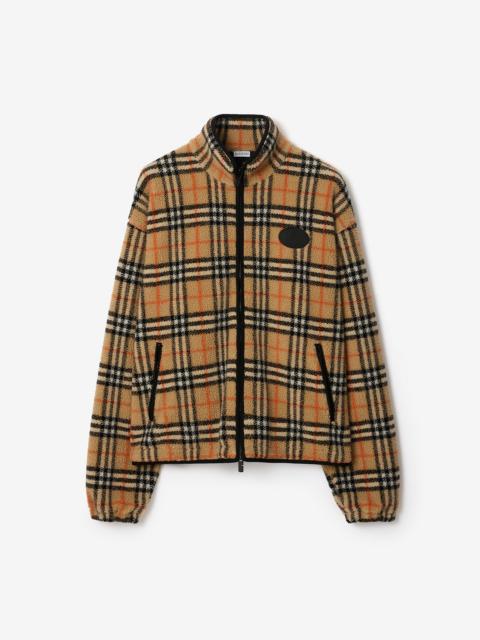 Burberry Check Wool Cashmere Blend Fleece