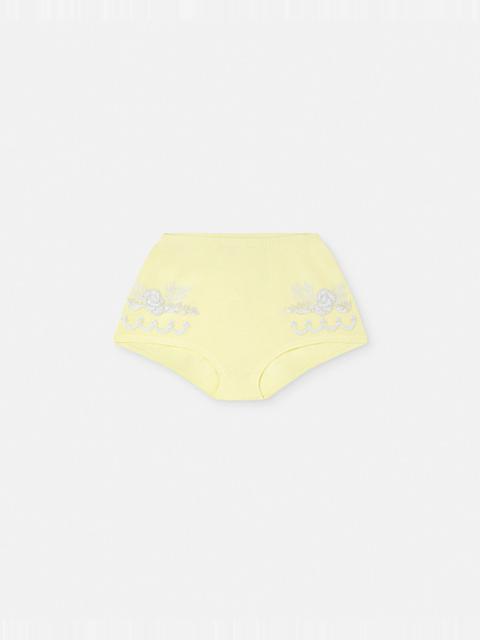 VERSACE Embroidered Cashmere Knit Shorts