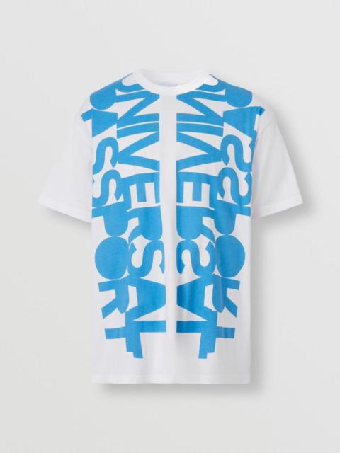 Burberry Slogan Print Cotton Oversized T-shirt