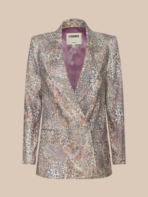 L'AGENCE Cambrie Oversized Linen-Blend Blazer