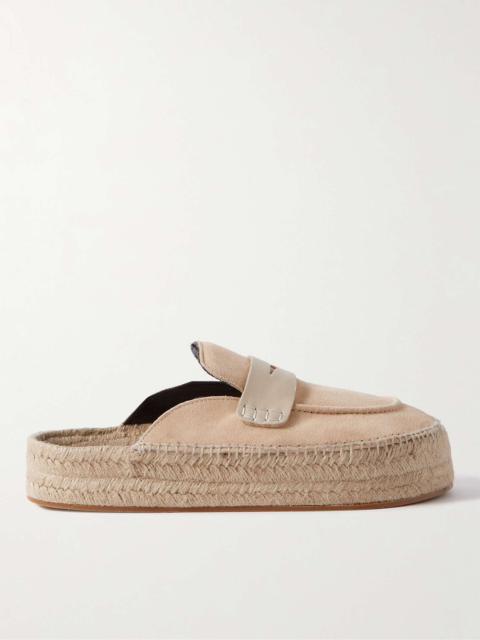 JW Anderson Leather-Trimmed Suede Backless Espadrilles