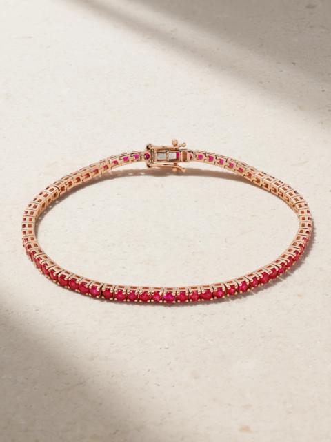 ROXANNE FIRST 14-karat Rose Gold Ruby Tennis Bracelet