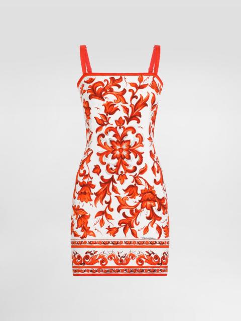 Dolce & Gabbana Majolica-print charmeuse dress