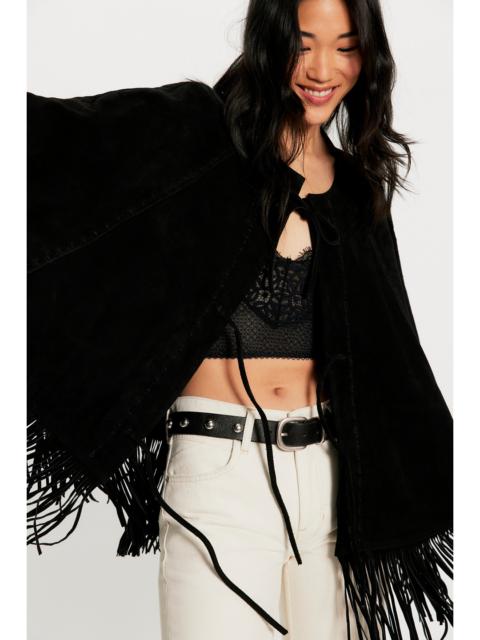 FREE PEOPLE Desert Nights Suede Poncho