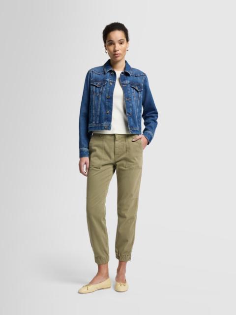 7 For All Mankind Darted Boyfriend Jogger in Sateen Army