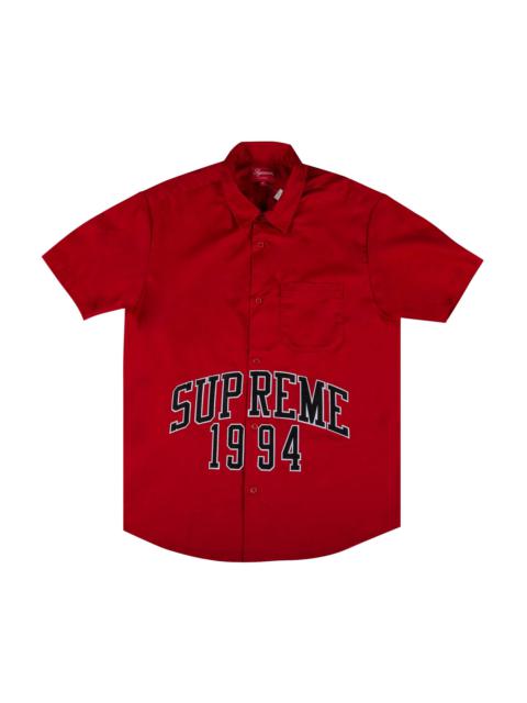 Supreme Arc Logo Short-Sleeve Work Shirt 'Red'