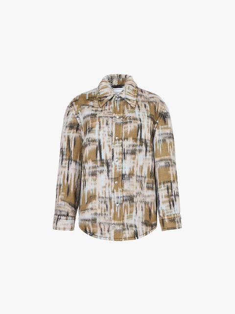 Bottega Veneta Checked brushed wool-blend jacket