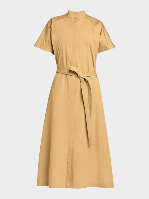 Jil Sander Short-Sleeve Belted Midi Shirtdress