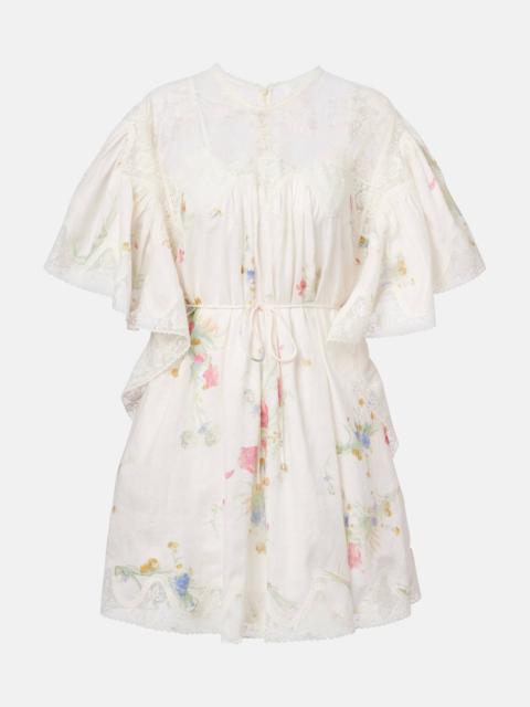 Zimmermann Lucky lace-trimmed linen minidress