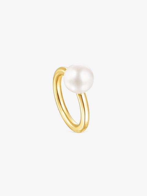 TOUS 18K gold vermeil Gloss Ring with Pearl
