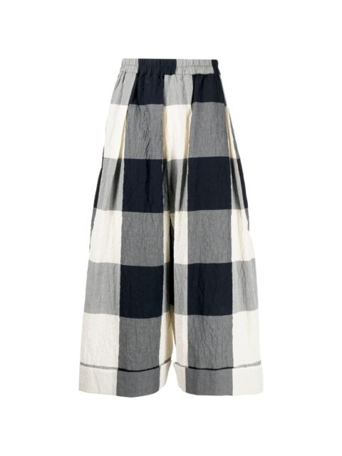 Baker check-print cropped trousers