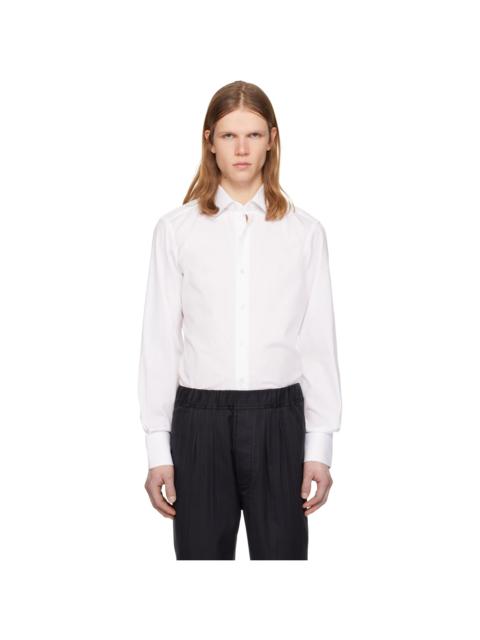 TOM FORD White Stretch Poplin Slim Fit Shirt