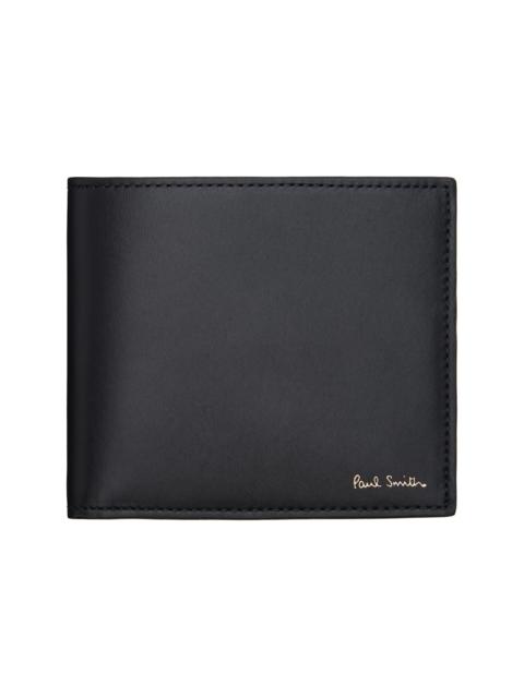Paul Smith Black Leather 'Signature Stripe' Interior Billfold & Coin Wallet