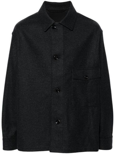 Lemaire LEMAIRE ONE POCKET OVERSHIRT ASH BLACK | tresbien