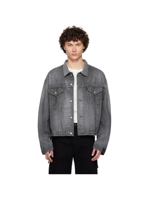 N.Hoolywood Black Faded Denim Jacket
