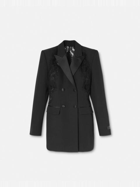 VERSACE Barocco Lace Double-Breasted Blazer