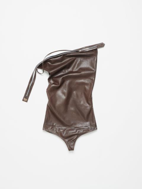 Leather bodysuit - Dark brown