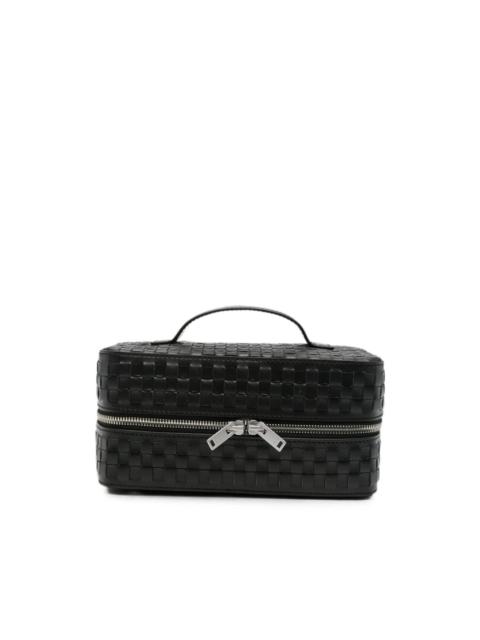 Sandro woven-effect top-handle wash bag