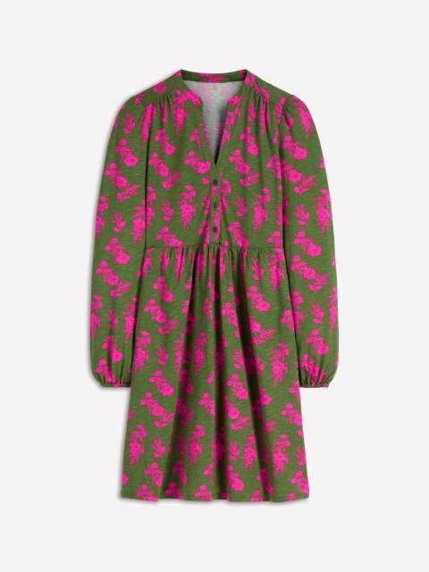 BODEN Amy Short Jersey Dress-Olive, Blossomy Sprig