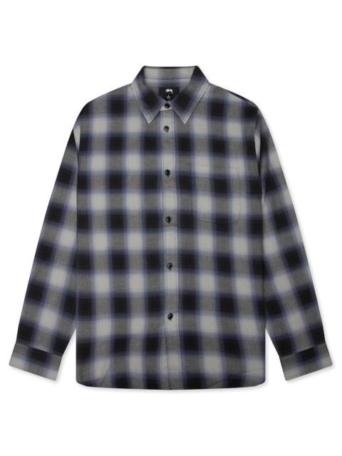 Stüssy BEACH OMBRE PLAID SHIRT - BLACK