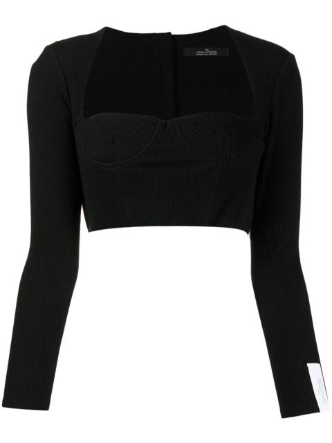 rokh cropped sweetheart neck top
