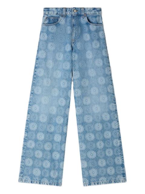 Sandro floral-pattern wide-leg jeans