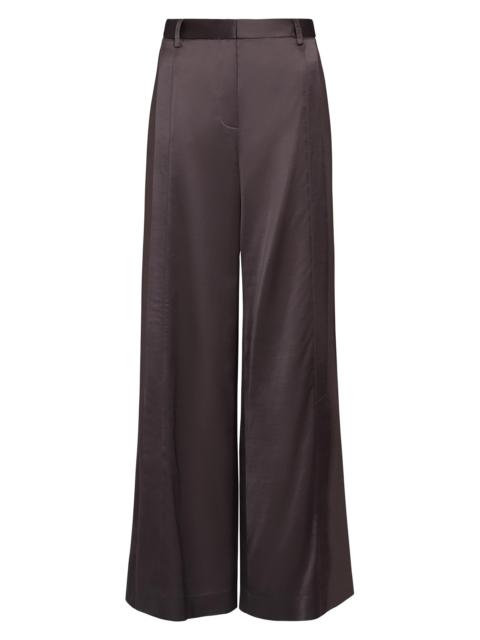 TWP Women's Taite Satin Wide-Leg Pants - Chocolate Torte