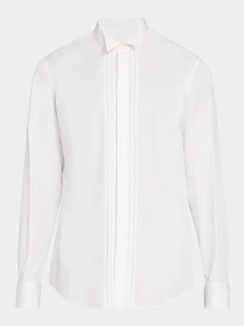 Dries Van Noten Men's Cuzy Bis Pleated French-Cuff Dress Shirt