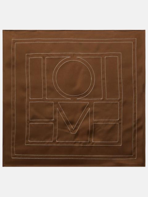 TOTEME Embroidered monogram silk scarf
