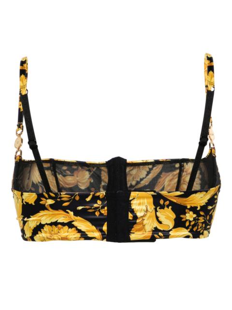 VERSACE Black Barocco Print Balconette Bra