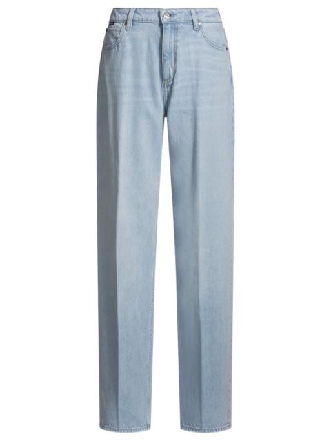 BOSS WIDE-LEG JEANS IN BLUE RIGID DENIM