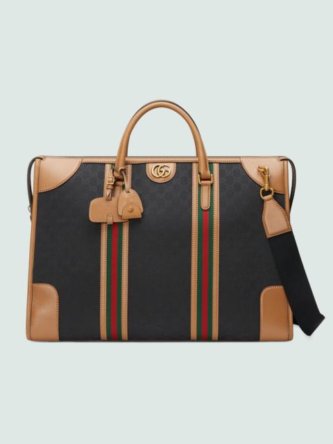 GUCCI Extra large canvas duffle bag with Double G