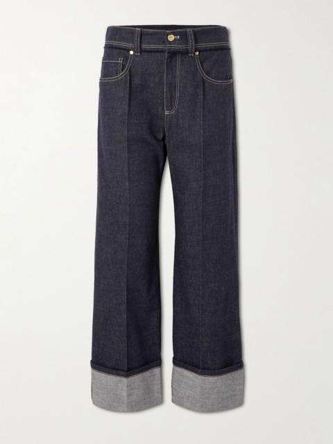 Brunello Cucinelli High-rise wide-leg jeans Dark denim
