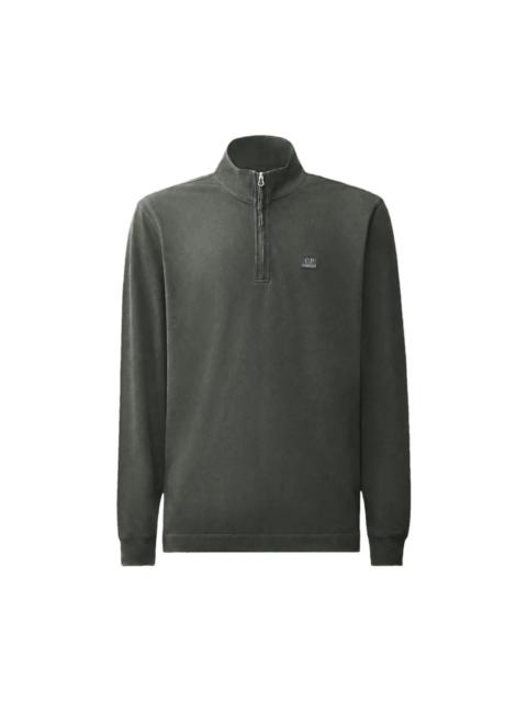 C.P. Company STRETCH PIQUET LONG SLEEVE HALF ZIP POLO