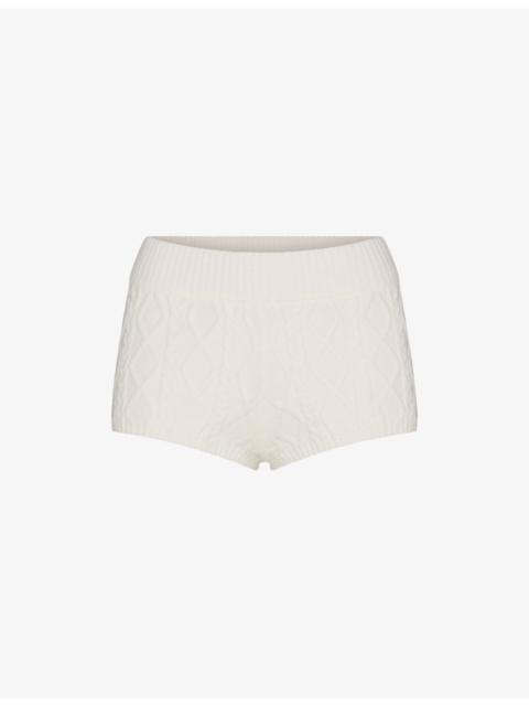 SKIMS Cable-Knit Mid-Rise Shorts