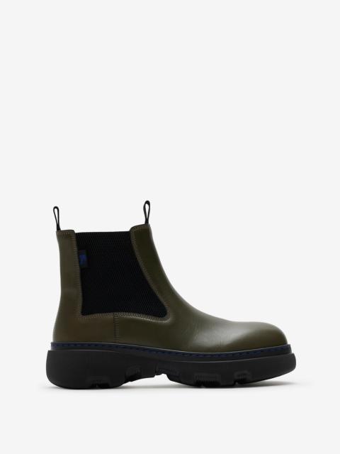 Burberry Leather Creeper Low Chelsea Boots