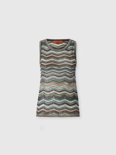 Missoni Sleeveless chevron viscose-blend top