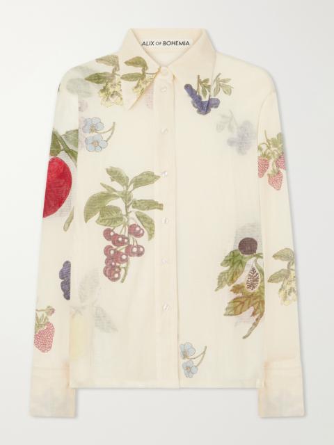 ALIX OF BOHEMIA Dana Nine Fruit Printed Cotton-mesh Shirt