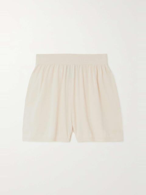 Cashmere and silk-blend shorts