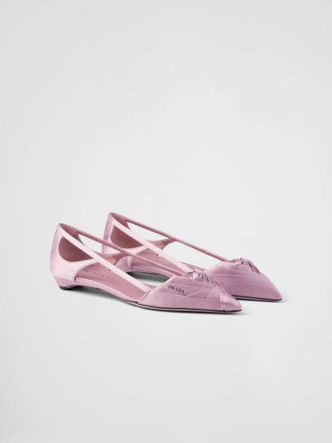 Satin cut-out ballerinas