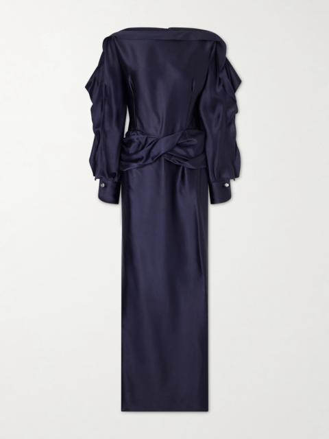 Lanvin Ruffled Gathered Satin Gown