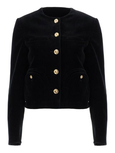 BLAZÉ MILANO COTTON VELVET BOLERO JACKET IN