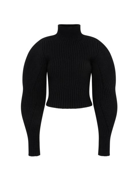 Alaïa Ribbed Knit Top black