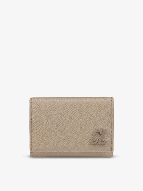 Groovy trifold logo-plaque leather wallet
