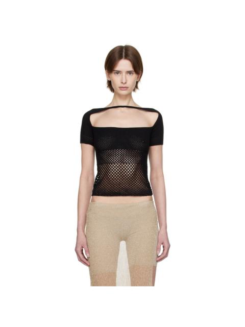 Black Band Fishnet Top